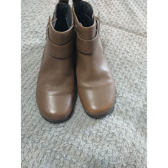 Vionic Ankle Faux Leather Orthoheel Technology Boots Brown Beige Size 9 - Picture 5 of 11